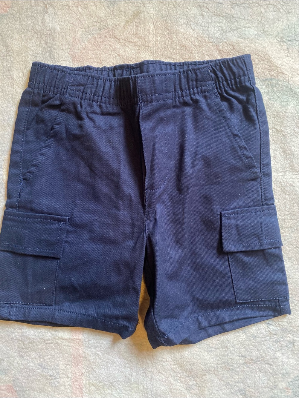 Kids Elastic-Waist Navy Cargo Shorts